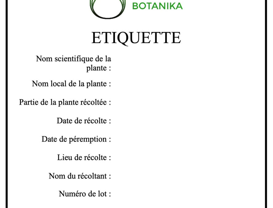Fiche technique – Etiquettage de plantes médicinales