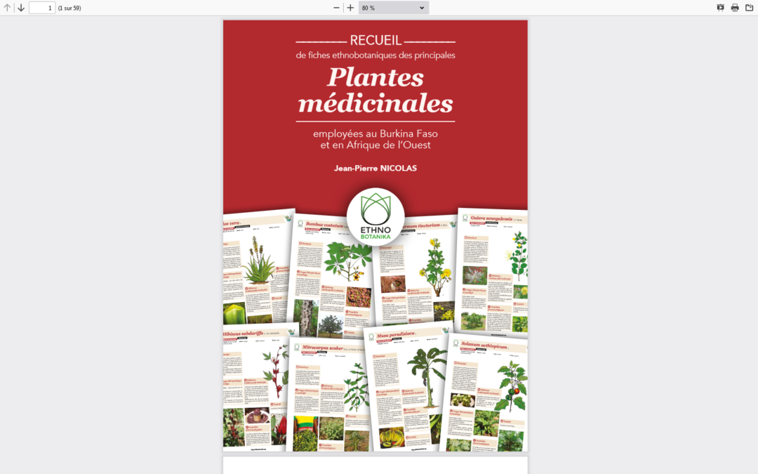 Recueil livre fiches ethnobotaniques plantes médicinales Burkina Faso 2020 Nicolas