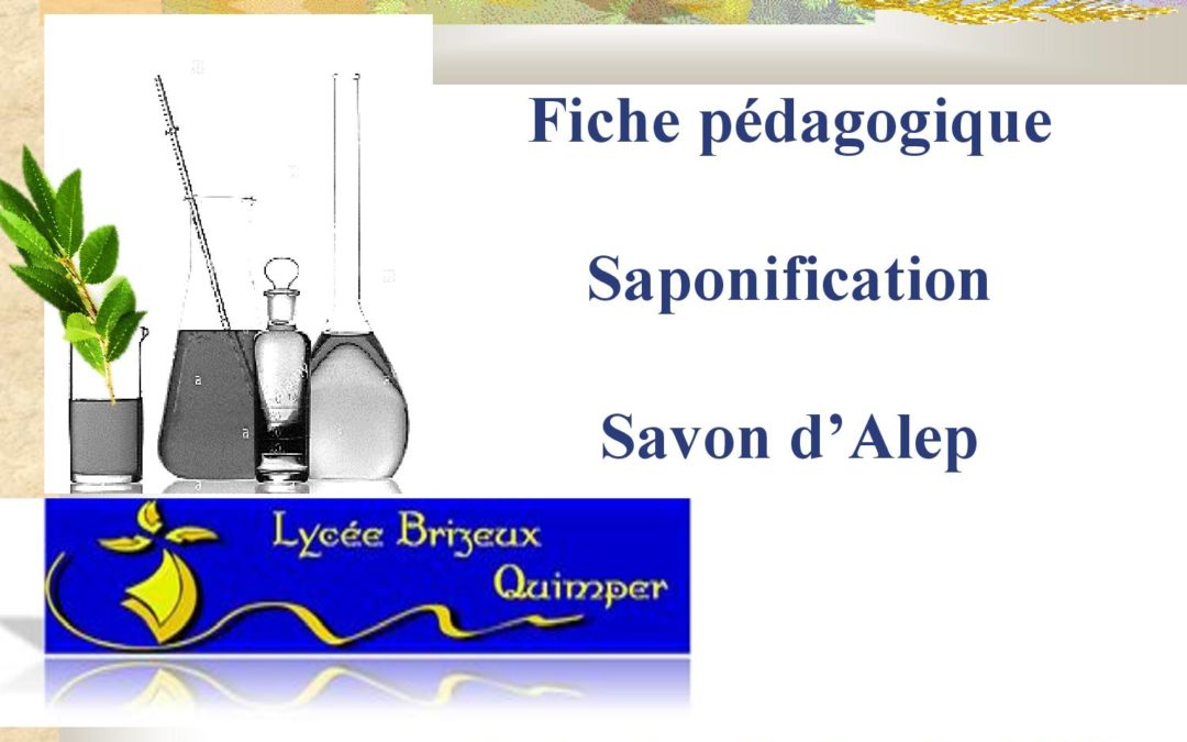 Fiche pédagogique – Saponification, savon d Alep Guihard 2020